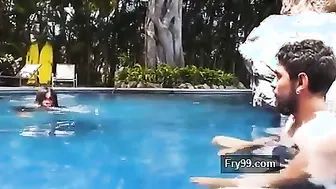 Neighbor Aunty Seducing Young Boy By The Pool Getting Naughty