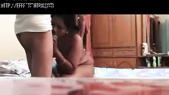 Indian Aunty Sucking Her Boyfriend's Cock In Her Bedroom