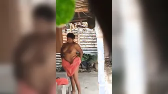 Village Aunty Caught Changing Clothes By Peeping Neighbor Guy