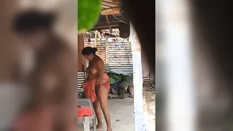 Village Aunty Caught Changing Clothes By Peeping Neighbor Guy