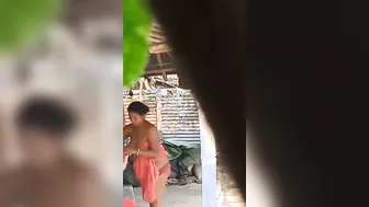 Village Aunty Caught Changing Clothes By Peeping Neighbor Guy
