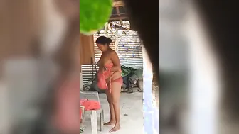 Village Aunty Caught Changing Clothes By Peeping Neighbor Guy