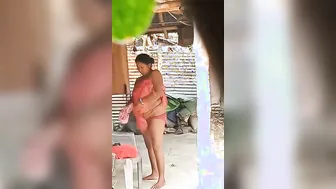 Village Aunty Caught Changing Clothes By Peeping Neighbor Guy