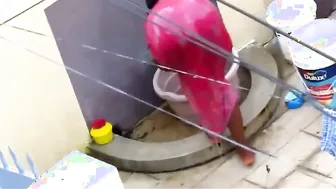 Curvy Aunty Bathing And Teasing In Her Tight Red Nighty Tonight