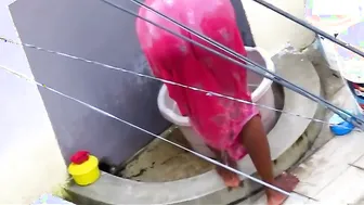Curvy Aunty Bathing And Teasing In Her Tight Red Nighty Tonight