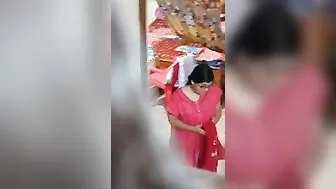 Spying On My Neighbor Aunty Changing Clothes In Her Room Again