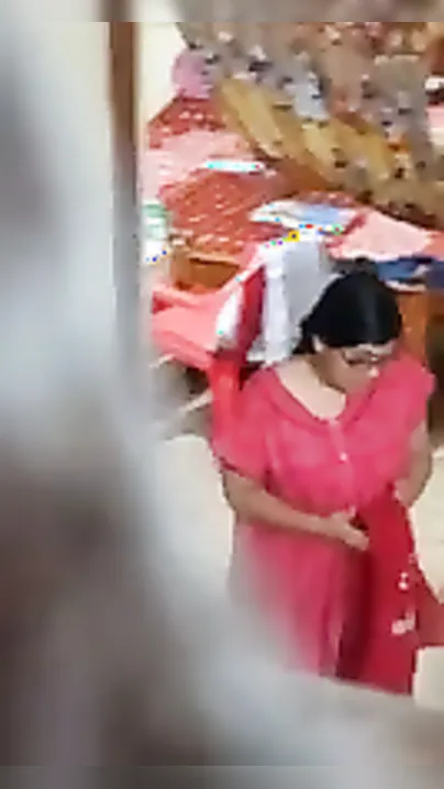 Spying On My Neighbor Aunty Changing Clothes In Her Room Again