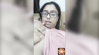 Aunty With Glasses Exposing Her Big Tits To Her Secret Lover
