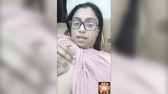 Aunty With Glasses Exposing Her Big Tits To Her Secret Lover