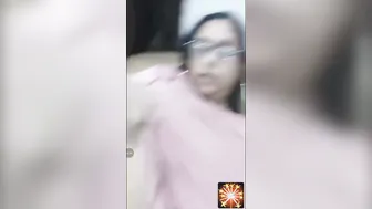 Aunty With Glasses Exposing Her Big Tits To Her Secret Lover