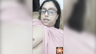 Aunty With Glasses Exposing Her Big Tits To Her Secret Lover