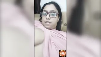 Aunty With Glasses Exposing Her Big Tits To Her Secret Lover
