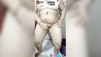 Busty Aunty Stripping Naked On Cam Showing Off Her Huge Melons
