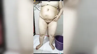 Busty Aunty Stripping Naked On Cam Showing Off Her Huge Melons