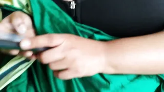 Telugu Aunty In Green Saree Riding Neighbor Watching Porn Hard