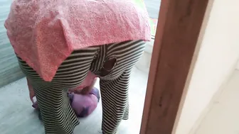 Aunty Washing Clothes Gets Bent Over And Fucked From Behind
