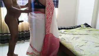 Bbw Aunty In Saree Seducing Neighbor And Riding Him Until Creampie