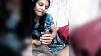 Older Village Aunty Giving Sloppy Blowjob To Younger Neighbor