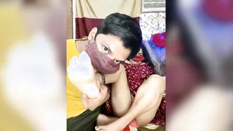 Lucky Boy Sucking Milk From Lonely Aunty Massive Natural Tits