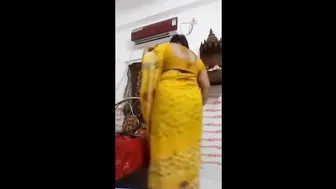 Married Woman In Red Saree Stripping Naked For Her Lover