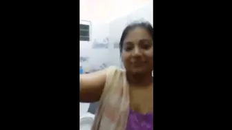 Married Woman In Red Saree Stripping Naked For Her Lover