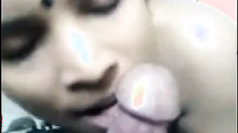 Desi Wife Sucking Her Lover Cock Till He Cums In Her Mouth