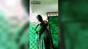 Thick Desi Aunty Stripping Off Her Clothes Teasing For Camera