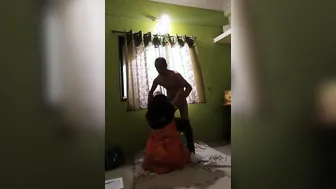 Chubby Married Aunty Sneaking Next Door To Ride Skinny Uncle