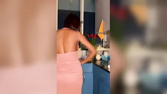 Slutty Babe Flaunting Her Body In Backless Dress Teasing Hard