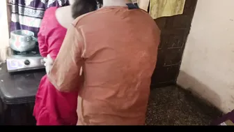 Caught Aunty Cooking Then Bent Her Over Fucking In The Kitchen