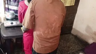 Caught Aunty Cooking Then Bent Her Over Fucking In The Kitchen