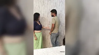 Busty Aunty Showing Off Her Massive Boobs In Tight Blouse