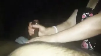 Desi Aunty Giving Slow Handjob Making Him Cum All Over Her Hands