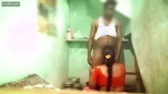 Tamil Aunty Cheating On Uncle With Younger Guy In Bathroom
