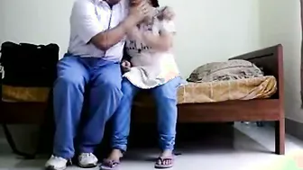 Married Aunty Kissing Her Man Passionately In Private Moment