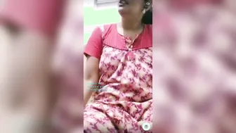 Telugu Aunty Stripping Live On Video Call Showing Her Big Tits