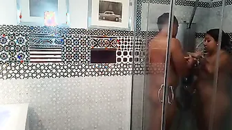 Chubby Wife Enjoying Shower Sex With Her Man Fully Exposed Show
