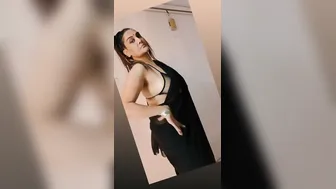 Chubby Nri Aunty Teasing In Black Net Saree Stripping Slowly