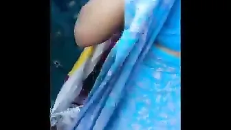 Aunty Bent Over In The Market Sucking Dick Showing Her Ass
