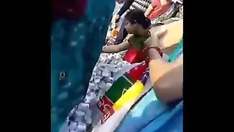 Aunty Bent Over In The Market Sucking Dick Showing Her Ass