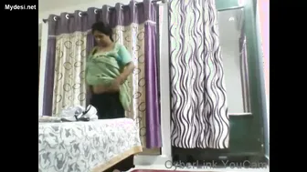 Telugu Aunty Changing Dress Caught By Her Stepson On Hidden Cam