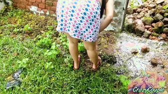 Step Aunty Caught Fucking Stranger Outside In Risky Public Spot