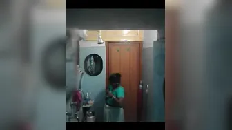 Desi Aunty Bathing Secretly Filmed Through Bathroom Window