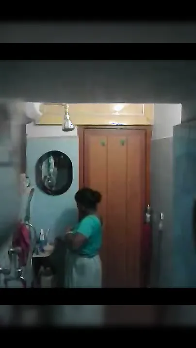 Desi Aunty Bathing Secretly Filmed Through Bathroom Window
