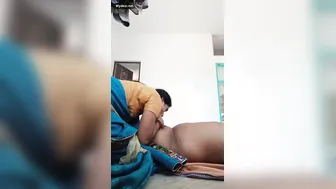 Cheating Wife Blowing Her Younger Brother In Law Behind Door
