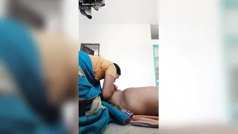 Cheating Wife Blowing Her Younger Brother In Law Behind Door