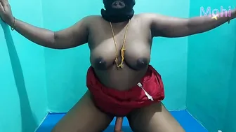 Tamil Aunty Riding Her Dildo Toy Making Herself Cum So Hard