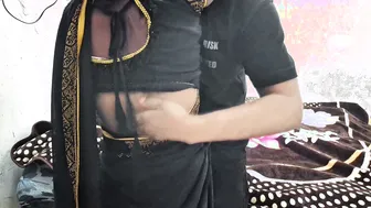 Indian Wife Getting Pounded Wearing Nothing But Black Saree