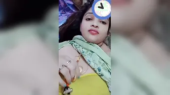 Married Bhabhi Flashing Her Huge Natural Tits At Home Alone
