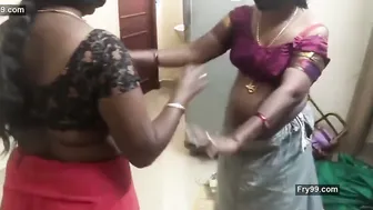 Desi Lesbian Aunties Getting Wild While Husband Watches Nearby